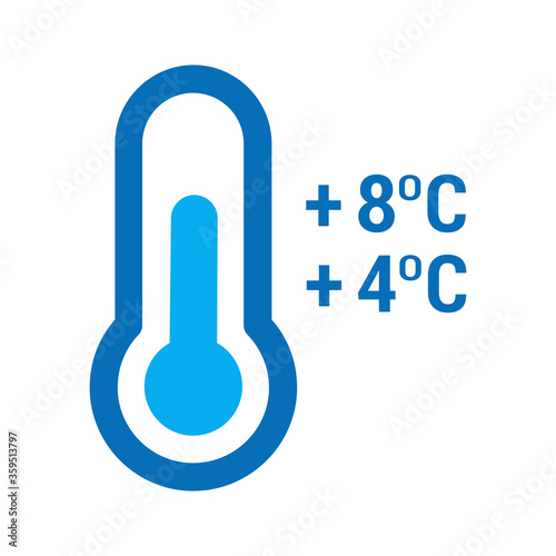 Keep refrigerated. Do not freeze. Food package label, storage instruction vector design
