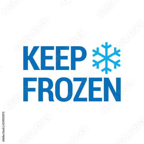 Keep frozen. Food package label, storage instruction vector design