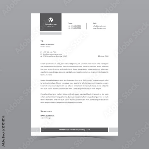 A4 Letterhead Template Vector Design