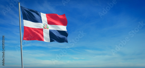 The National flag of Dominican Republic