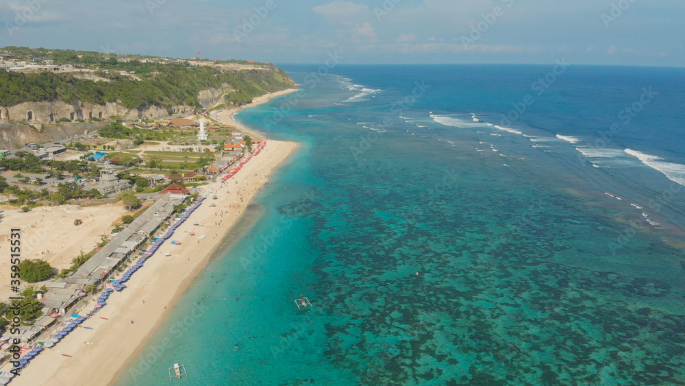 Aerial view Pantai Pandawa beach in Bali. Indonesia.