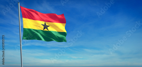 The National flag of Ghana