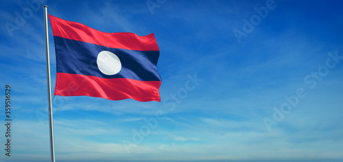 The National flag of Laos