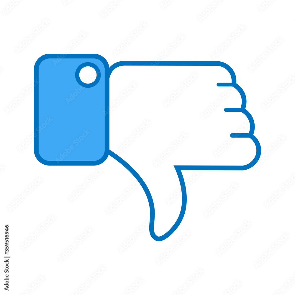Thumbs Down Unlike Icon Negative Symbol Social Feedback App Button Vector Illustration