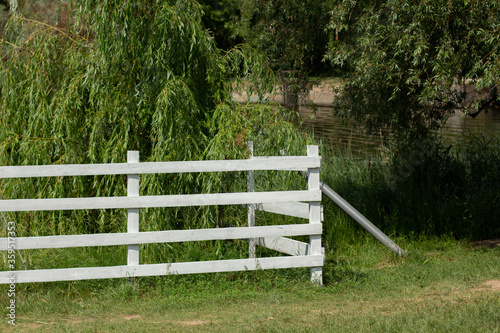 white wooden fence in the village