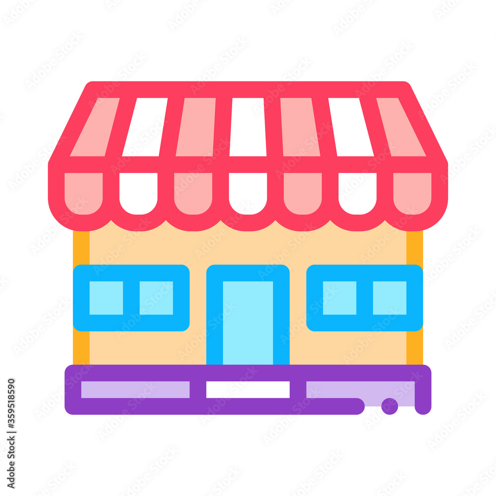 shop store building icon vector. shop store building sign. color symbol illustration shop store building icon vector. shop store building sign. color symbol illustration