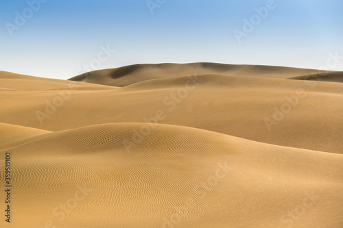Close up of a sand dunes in a desert.