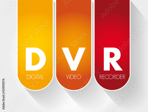 DVR - Digital Video Recorder acronym, technology concept background