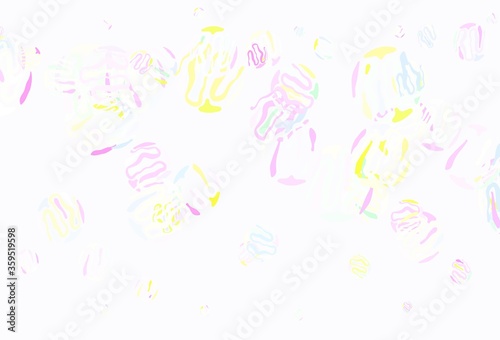 Light Multicolor vector template with curved lines.