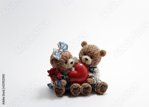 Decorative figurine bear on a white background