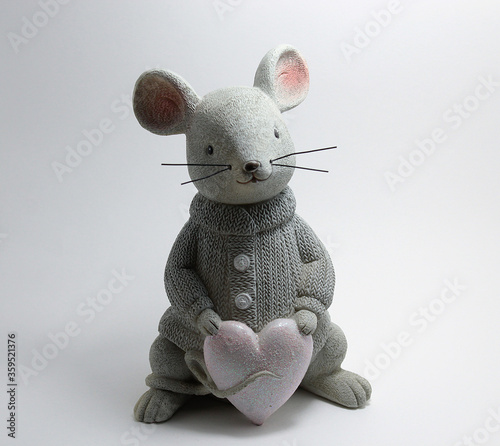 Decorative mouse figure on a white background