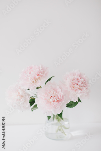 Beautiful pink peonies for catalog or online store. Floral shop concept. Beautiful fresh cut bouquet. Flowers delivery © paralisart