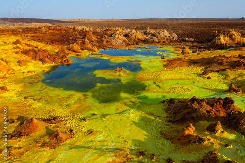 Colorful ponds of Dallol desert, Ethiopia