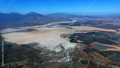 Cape Town, Western Cape / South Africa - 03/19/2018: Aerial photo of Theewaterskloof Dam photo