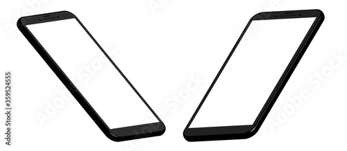 Smartphone perspective view, vector smartphone from different angles