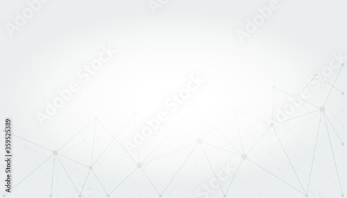Globalization template of technology on white grey background with concept line and dot connections. Medical design for presentation and show with DNA style. Structure of molecule in Chemistry.