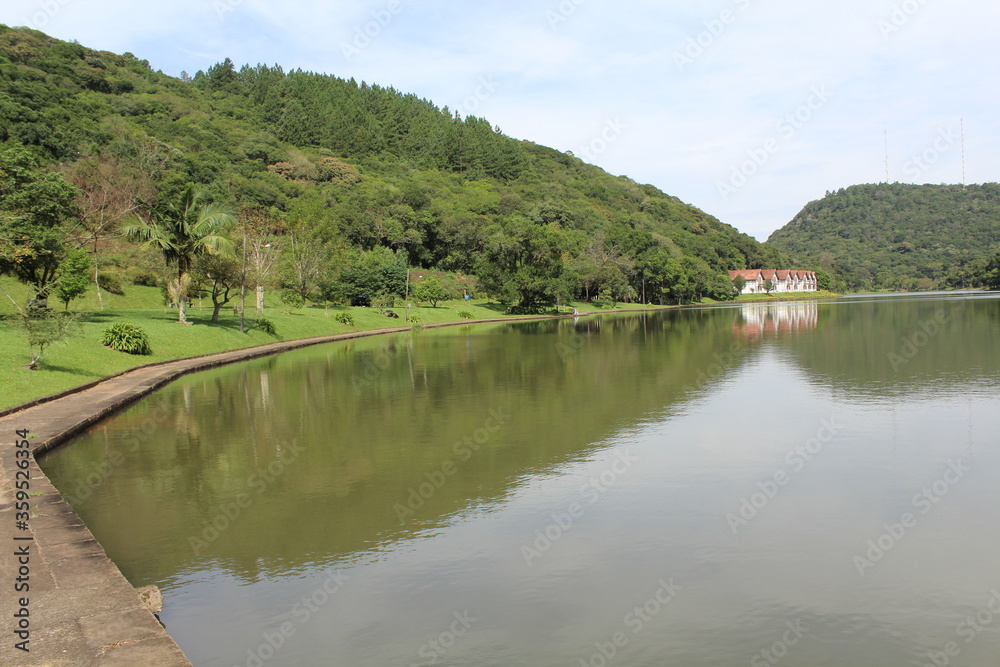 Vista da Lagoa da Harmonia, cidade de Teutônia/RS, Brasil