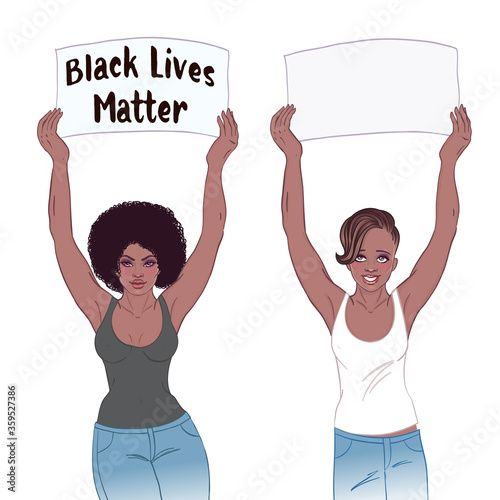Black Lives Matter. Realistic style vector illustration isolated. Sticker, patch, poster design.