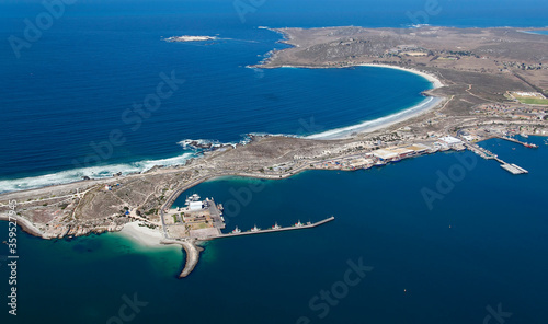 Cape Town, Western Cape / South Africa - 11/26/2011: Aerial photo of Saldanha Bay
