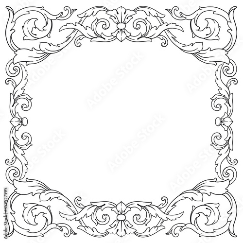 Classical baroque vector of vintage element for design. Decorative design element filigree calligraphy vector. You can use for wedding decoration of greeting card and laser cutting.