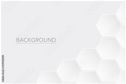 Modern white hexagon design on white background, vector illustration - Vector