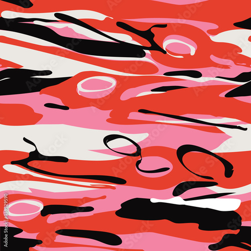 Abstract Brush Strokes Expressive Seamless Vector Pattern
