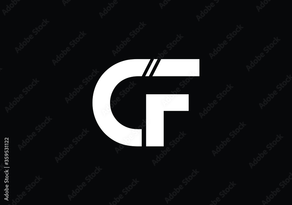 Initial Monogram Letter C F Logo Design Vector Template. C F Letter Logo Design Initial Monogram Letter C F Logo Design Vector Template. C F Letter Logo Design