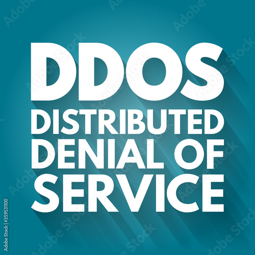 DDoS - Distributed Denial of Service acronym, technology concept background