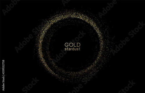 Abstract shiny color gold wave design element