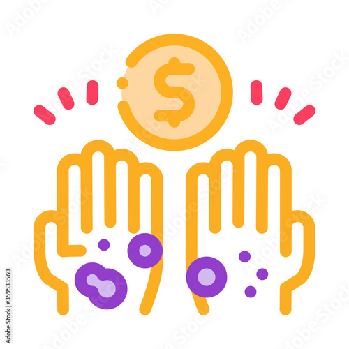 homeless hands ask for money icon vector. homeless hands ask for money sign. color symbol illustration