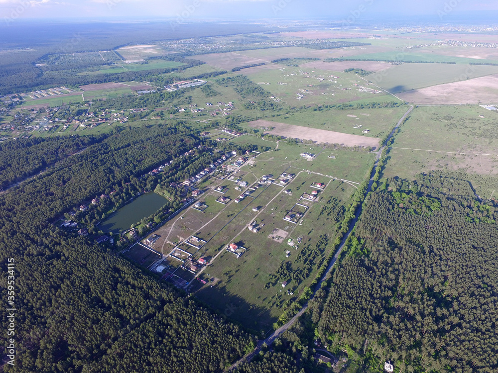 Aerial view of the saburb landscape (drone image). Near Kiev Aerial view of the saburb landscape (drone image). Near Kiev
