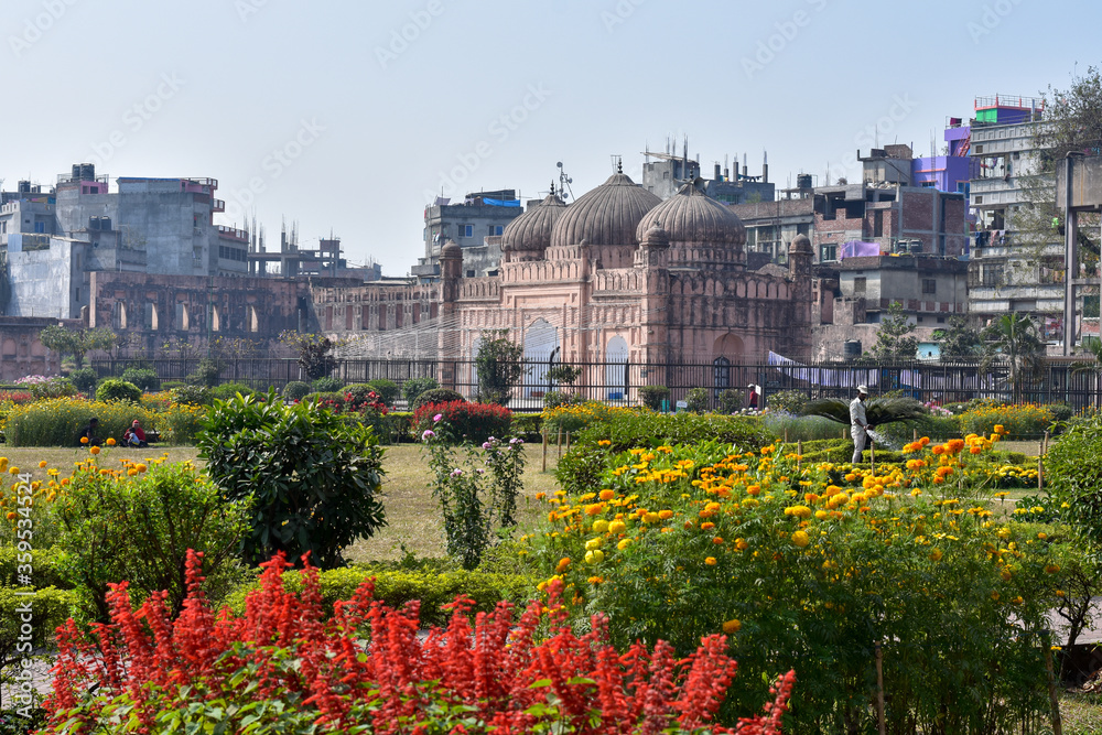 The Lalbagh fort mosque in Dhaka, Bangladesh