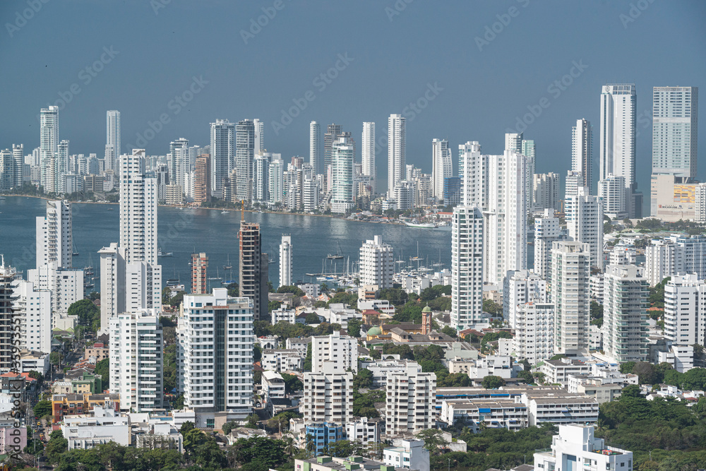 Cartagena das Indias, Bolivar, Colombia on February 17, 2018. View of the city from the Convent of Santa Cruz de la Popa.