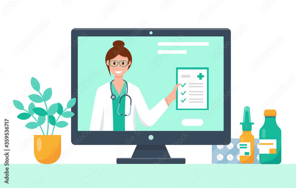 Online doctor concept. Vector illustation. Online doctor concept. Vector illustation.