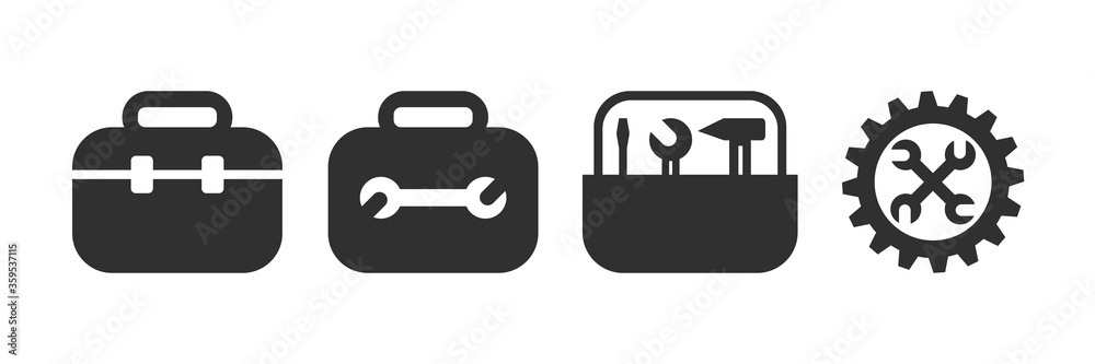 Tools icons set of isolated vector buttons