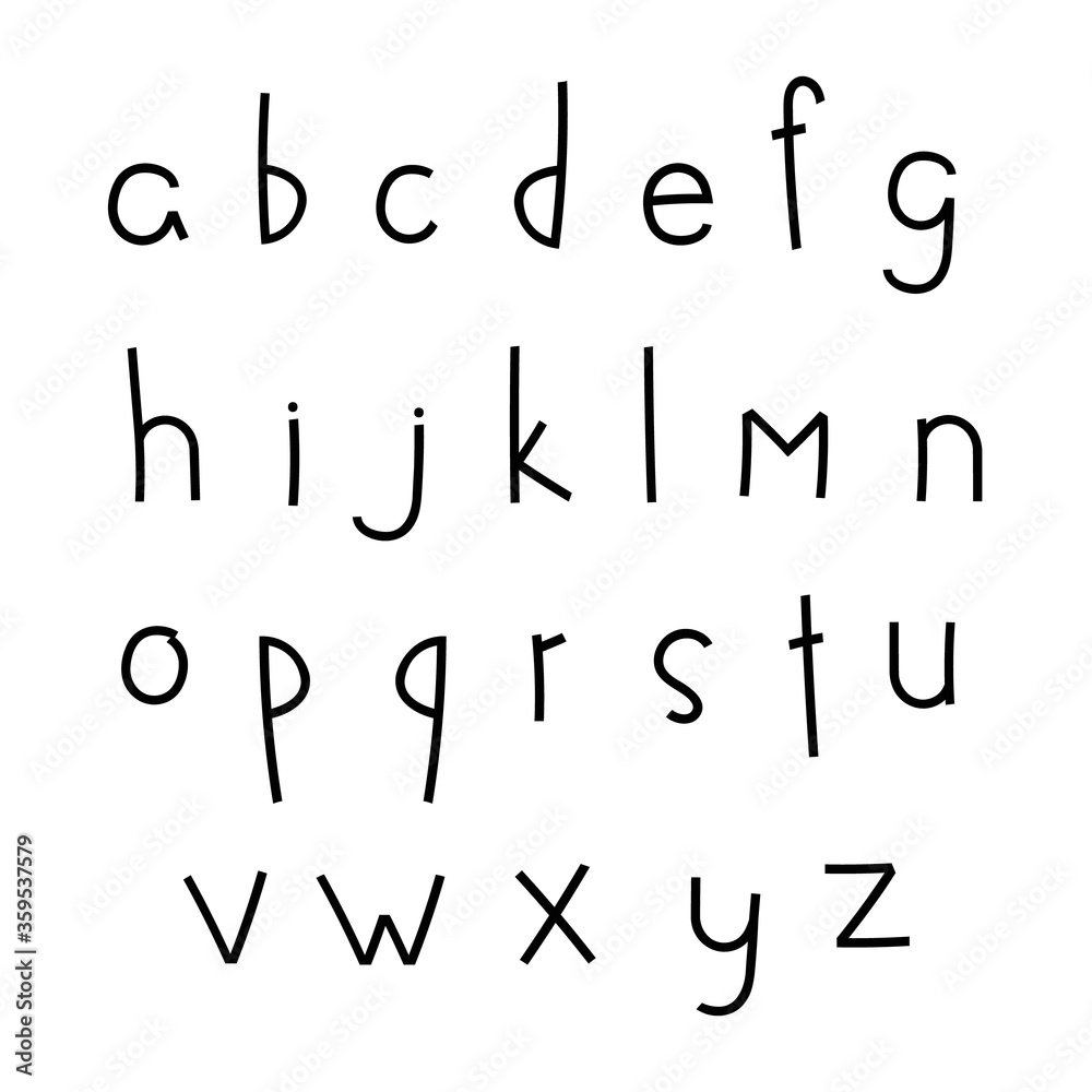 Vector illustration of a black and white alphabet. Vector illustration of a black and white alphabet.