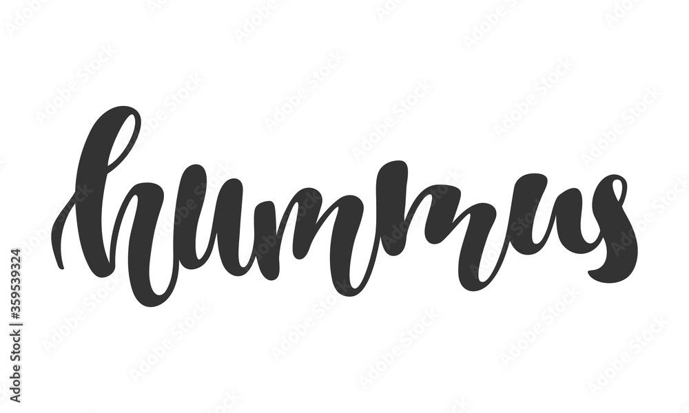 Hummus vector hand drawn lettering