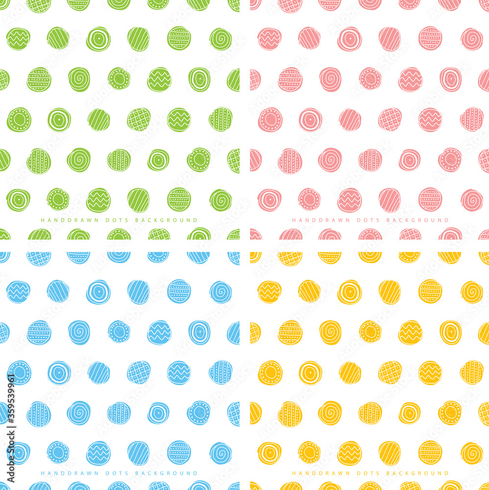 Vector hand painted polka dot backgrounds set Vector hand painted polka dot backgrounds set