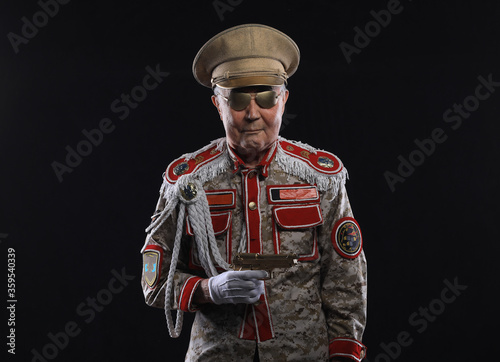 Canvas Print portrait of an old dictator general