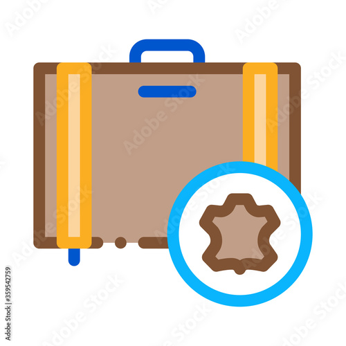 leather luggage icon vector. leather luggage sign. color symbol illustration