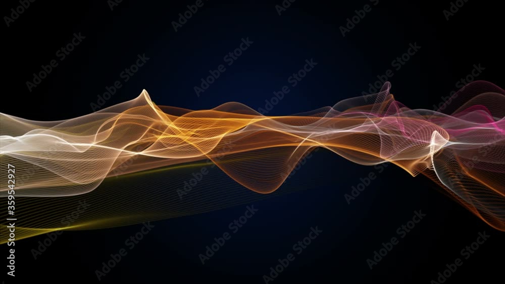 Fantastic animation with wave object in slow motion, 4096x2304 loop 4K