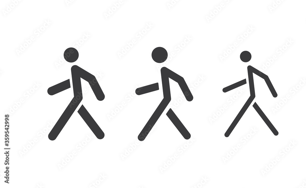 Person walking vector icon. Human figure walk sign.