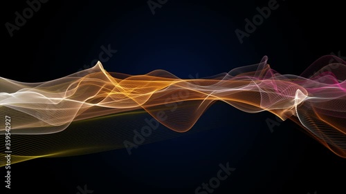 Fantastic animation with wave object in slow motion, 4096x2304 loop 4K
