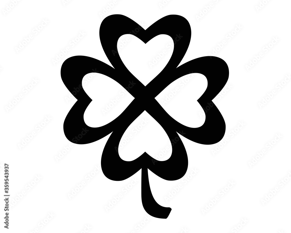 Four-leaf clover - stock vector illustration for logo or pictogram. Four leaf - stylized for corporate identity, a symbol of Ireland and St. Patrick's Day. Four-leaf clover - stock vector illustration for logo or pictogram. Four leaf - stylized for corporate identity, a symbol of Ireland and St. Patrick's Day.