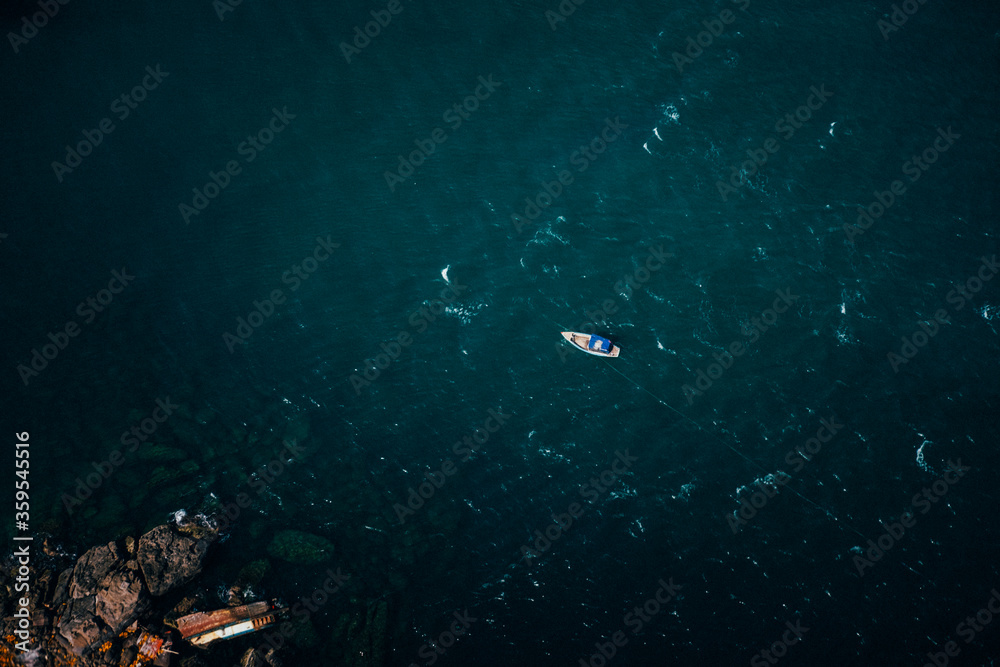 Fisherman's boat from above