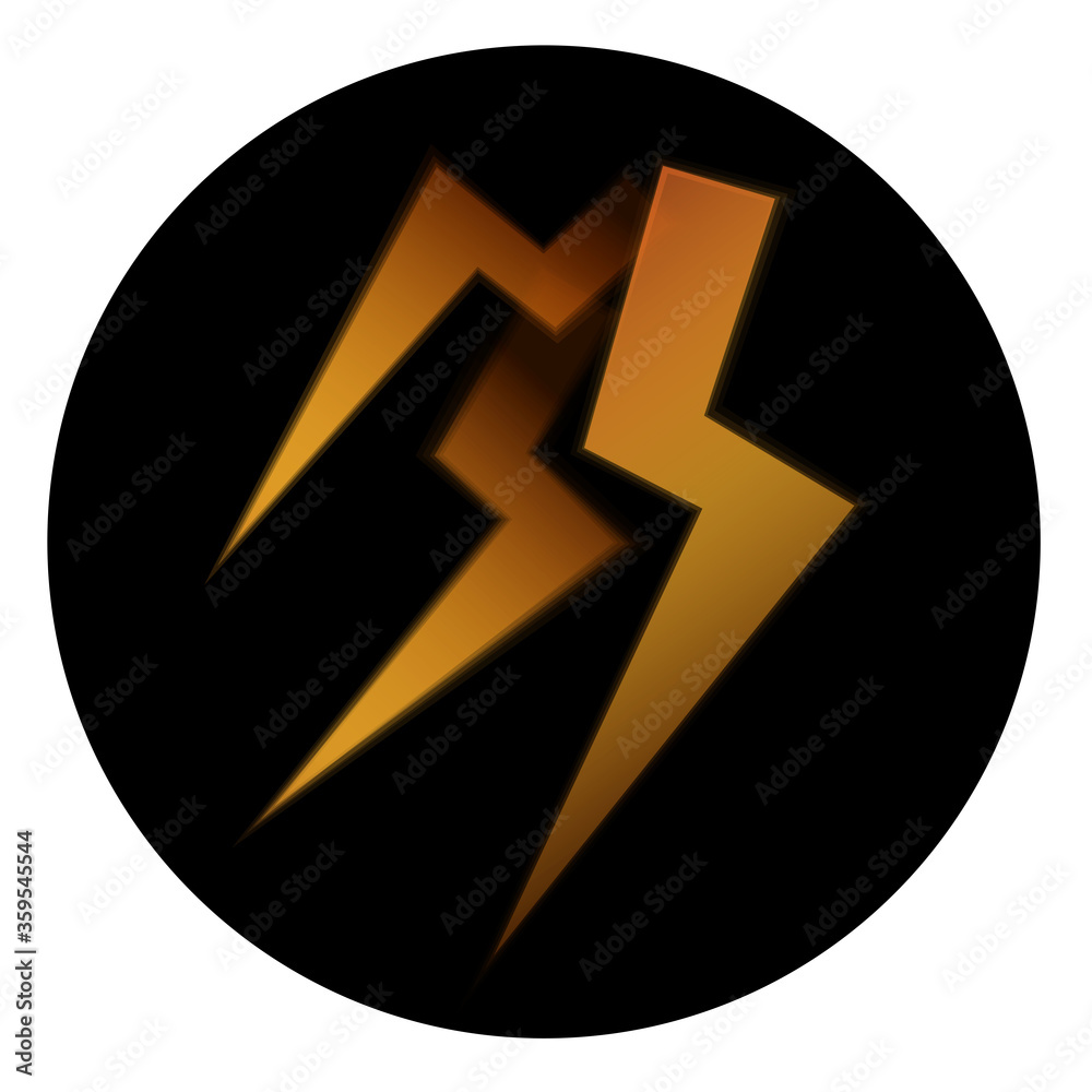 lightning bolt icon in the black circle lightning bolt icon in the black circle