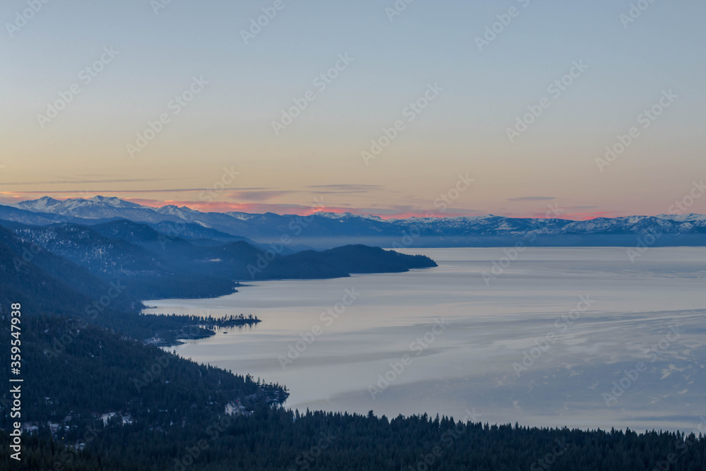 sunrise in lake Tahoe