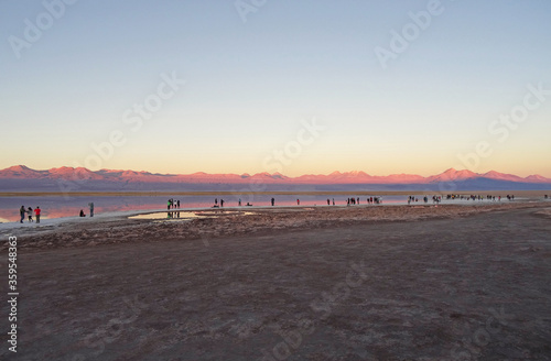 Sunset in the Salar de Atacama in northern Chile. 