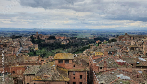 Stunning views of the rooftops of Sienna, in the Tuscany region of Italy.