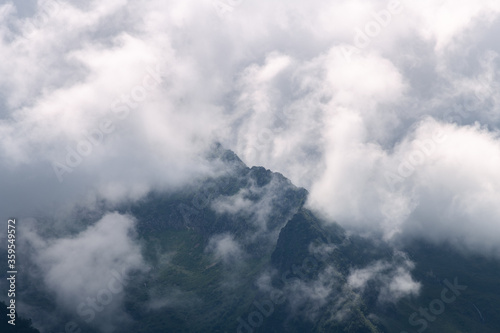 clouds over the Pyrenees mountains